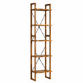 Scaffale libreria in legno di acacia con 5 ripiani, 180x60x30cm