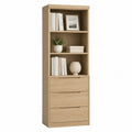 Scaffale libreria in legno MDF rovere con 3 cassetti