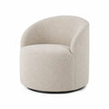 Poltrona girevole in tessuto bouclé beige