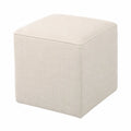 Pouf cubico in tessuto beige 40x40x40 cm