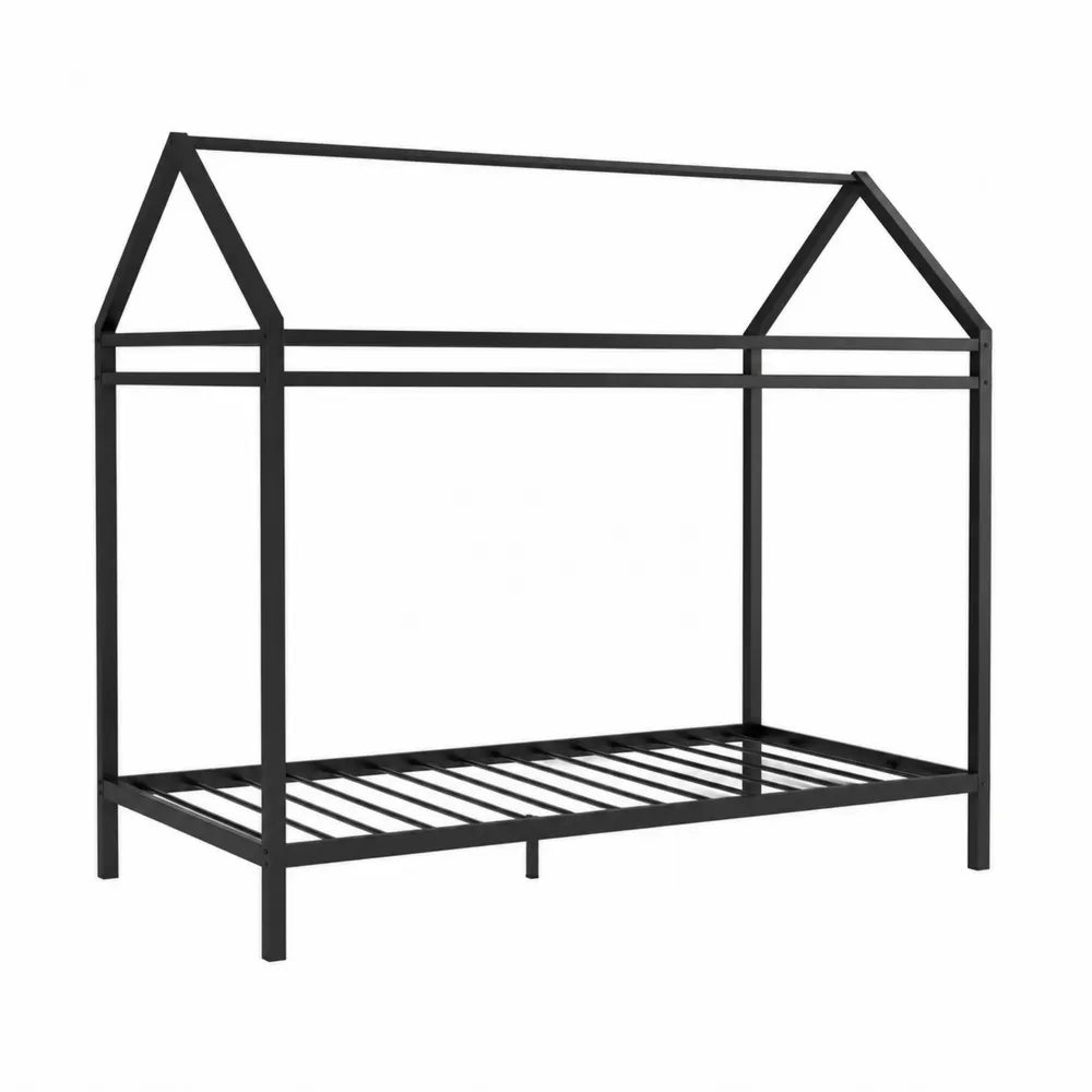 Letto singolo in metallo nero 200x90x180 cm