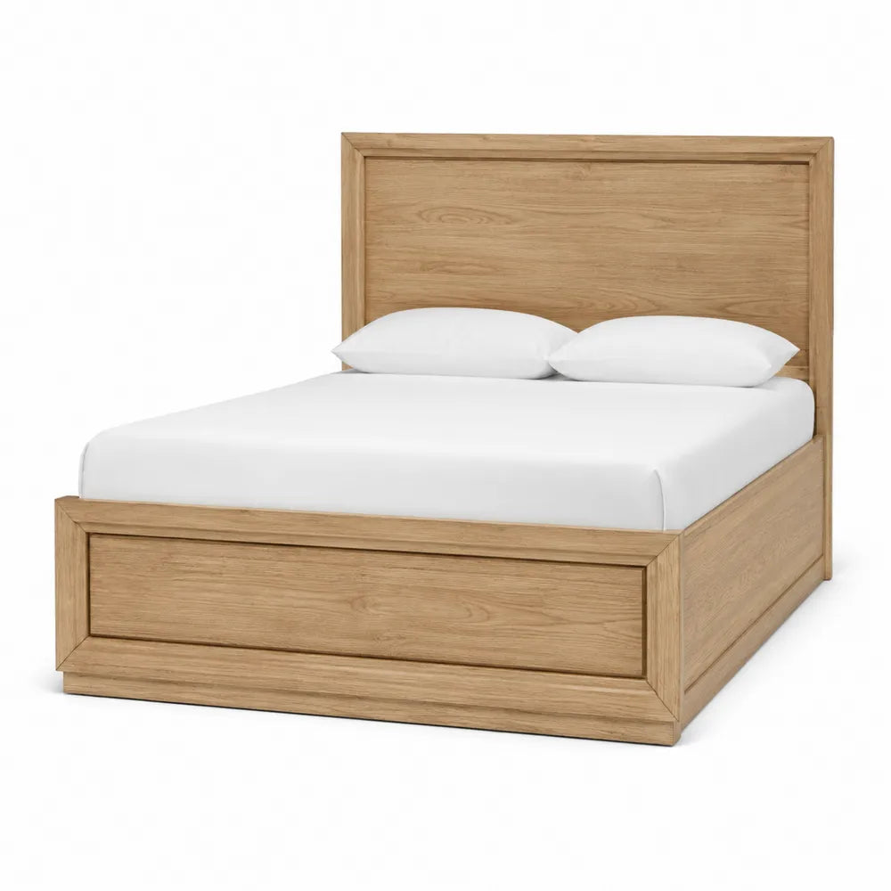 Letto matrimoniale in legno di quercia con cuscini inclusi