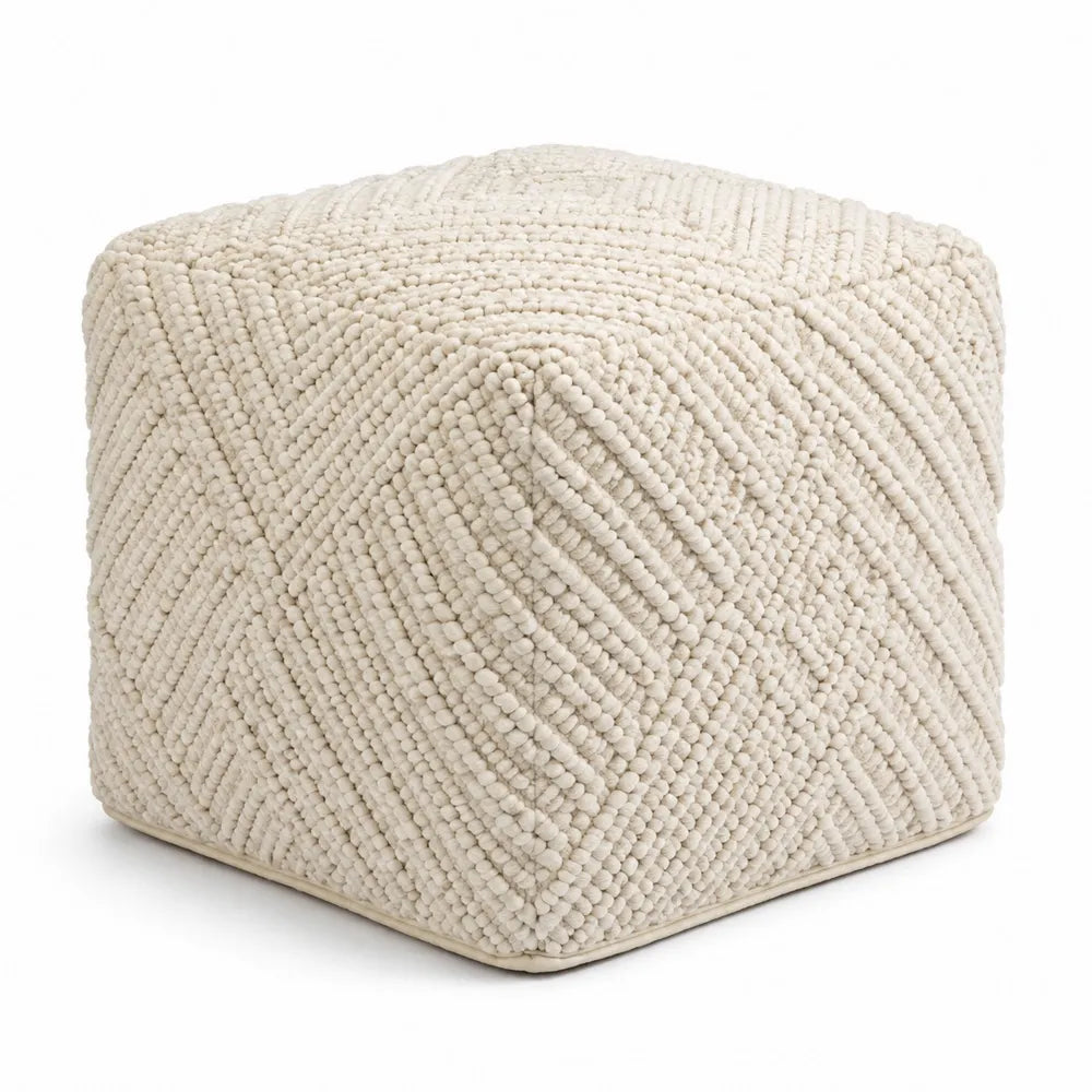 Pouf Cubo in Cotone Beige