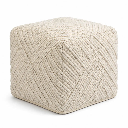 Pouf Cubo in Cotone Beige