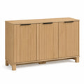 Credenza in Legno di Rovere con Maniglie in Metallo 120x40x85 cm