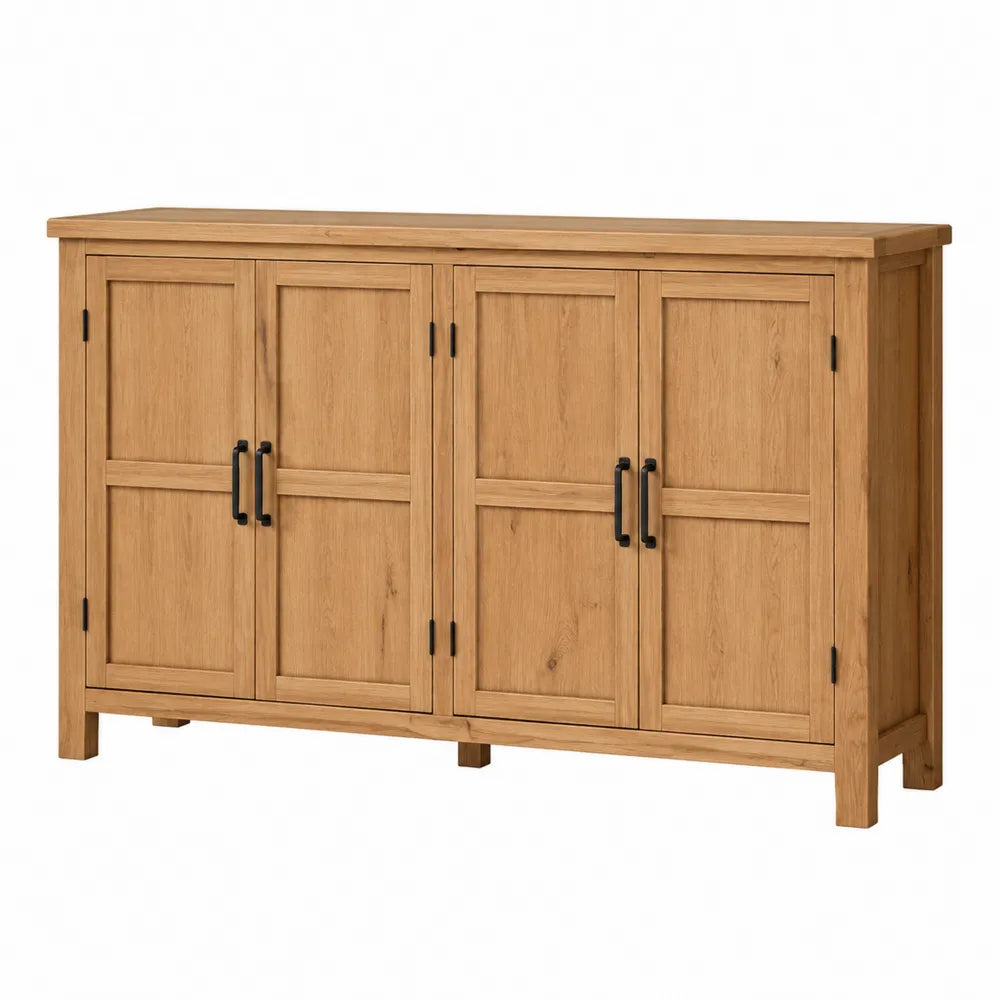 Credenza in legno multistrato naturale a 4 ante