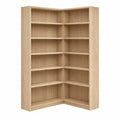 Libreria angolare in legno con 10 ripiani rovere
