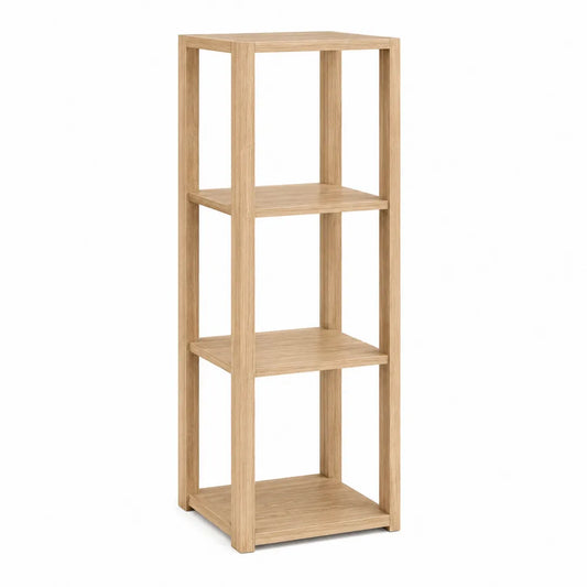 Scaffale in legno 4 ripiani rovere chiaro