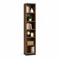 Libreria alta in legno con 6 ripiani color marrone